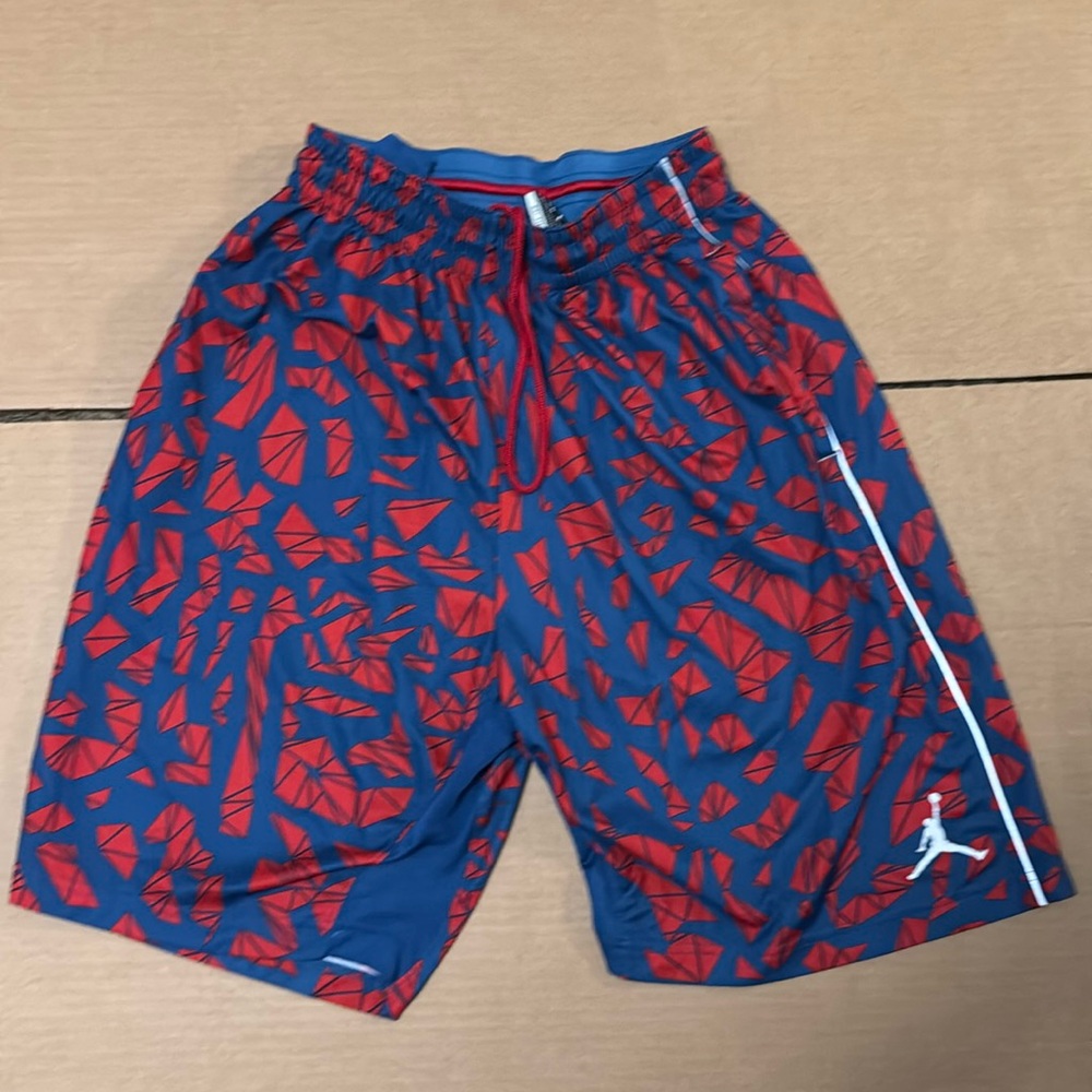 Jordan Nike Shorts Men's Blue/Red Dri-Fit Aztec Geometric Division Street Ball M